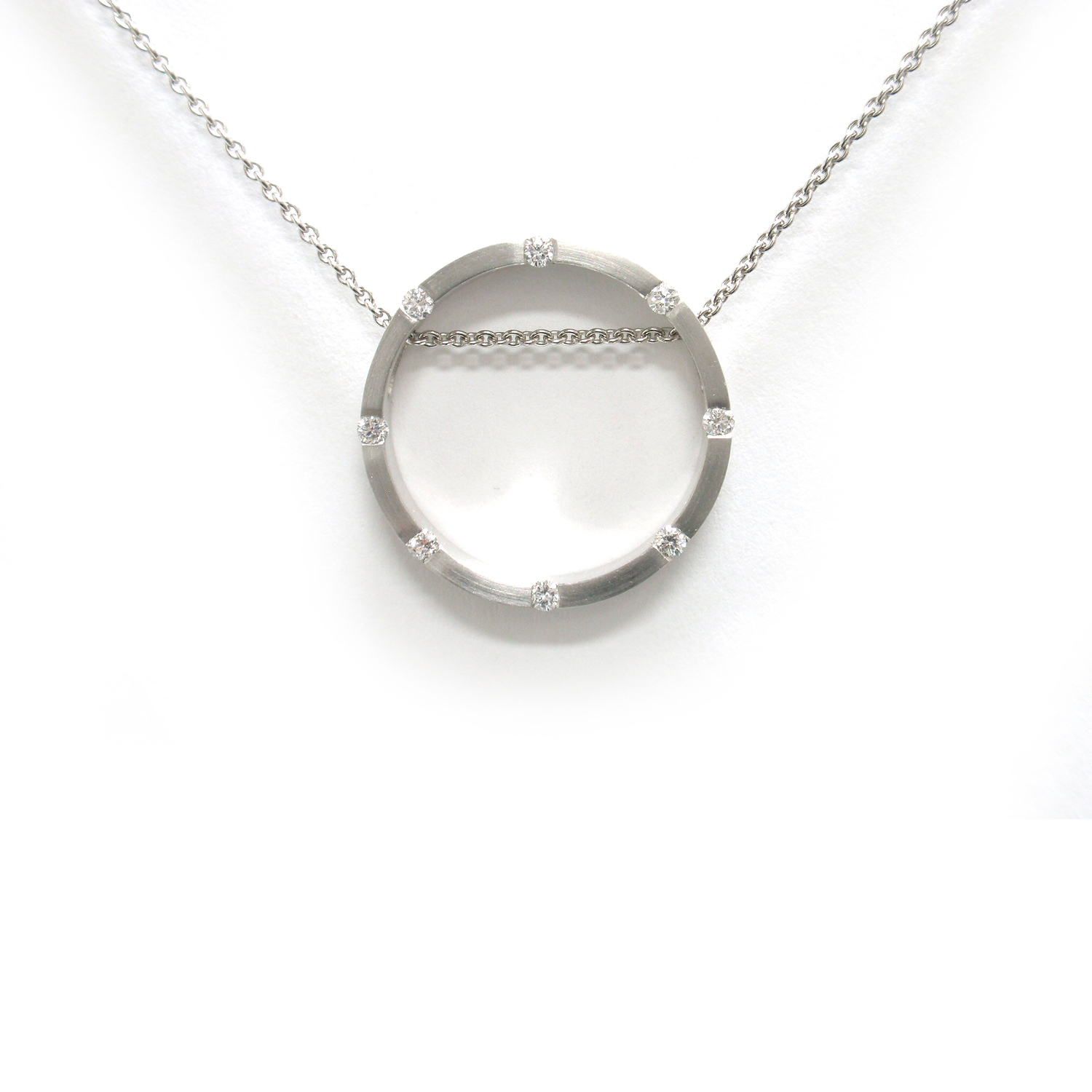 Modernes Platin-Brillant-Collier