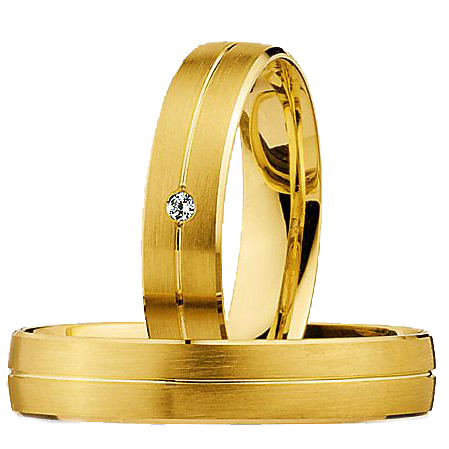 Klassische Eheringe mit Glanzfuge Klassische Eheringe mit Glanzfuge