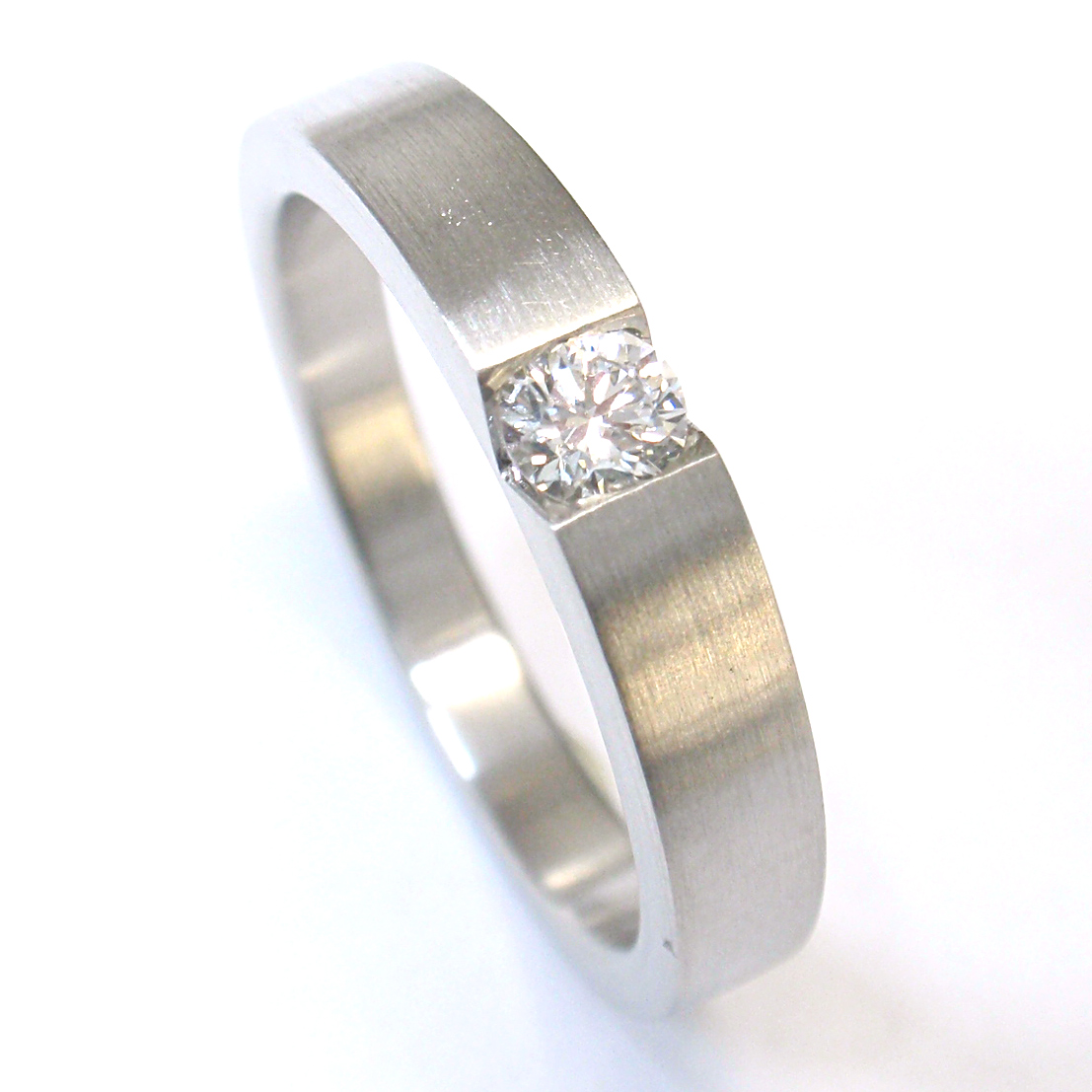 4-Kant Damen Platinring 4-Kant Damen Platinring