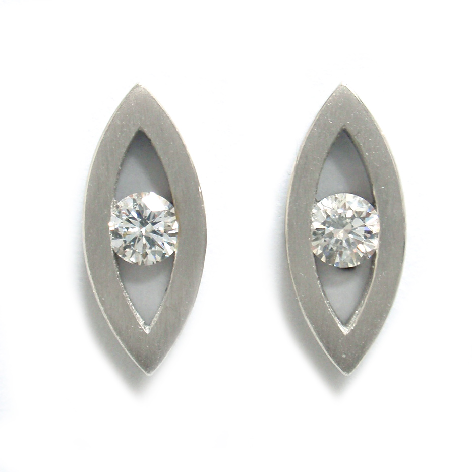 Platin-Brillant-Ohrstecker Platin-Brillant-Ohrstecker
